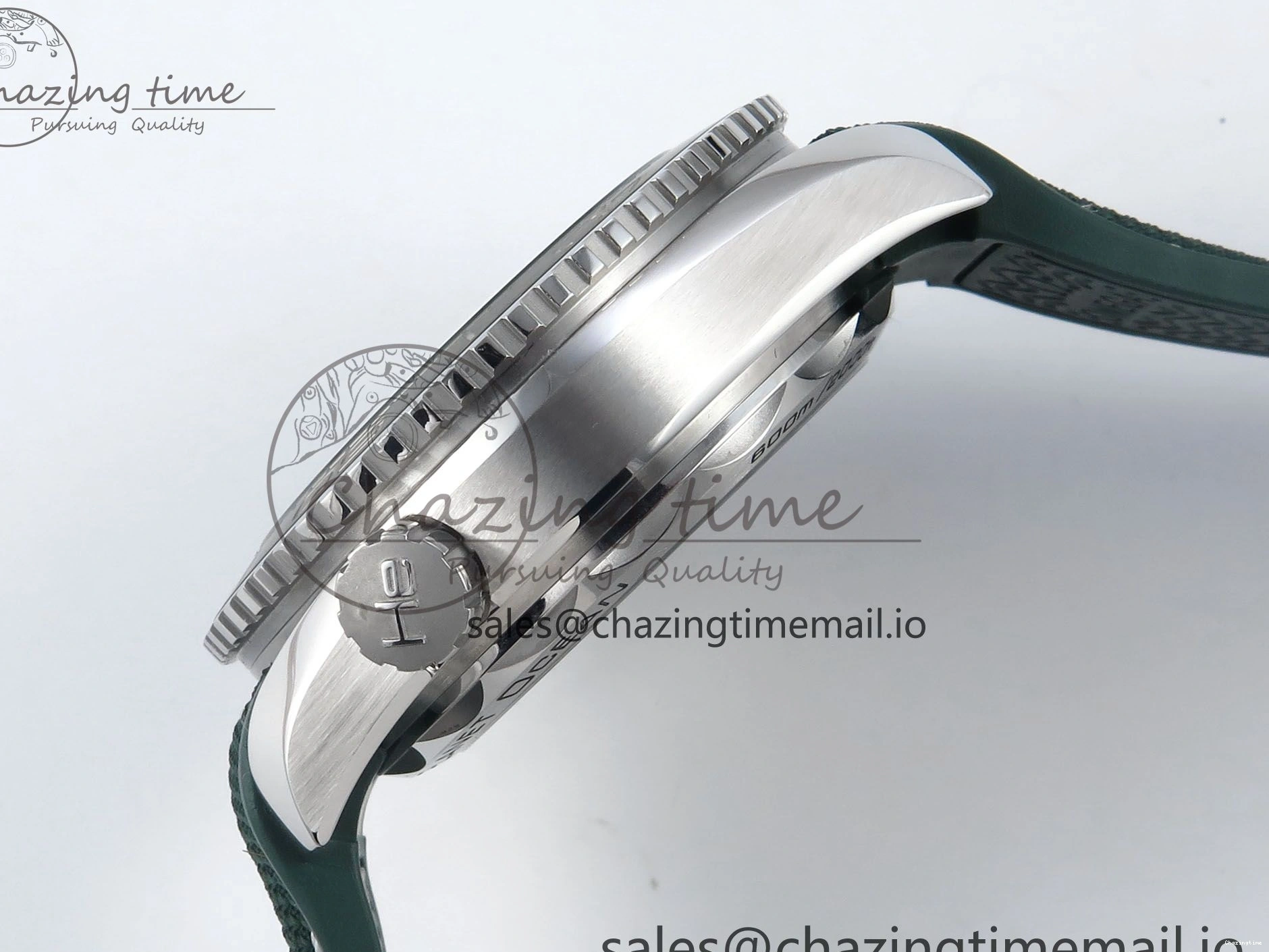 0401 Bold Seamaster Planet Ocean 600M 43.5mm SS SCF 1:1 Best Edition Green Bezel Gray Dial on Green Rubber Strap A8900 Super Clone 7666